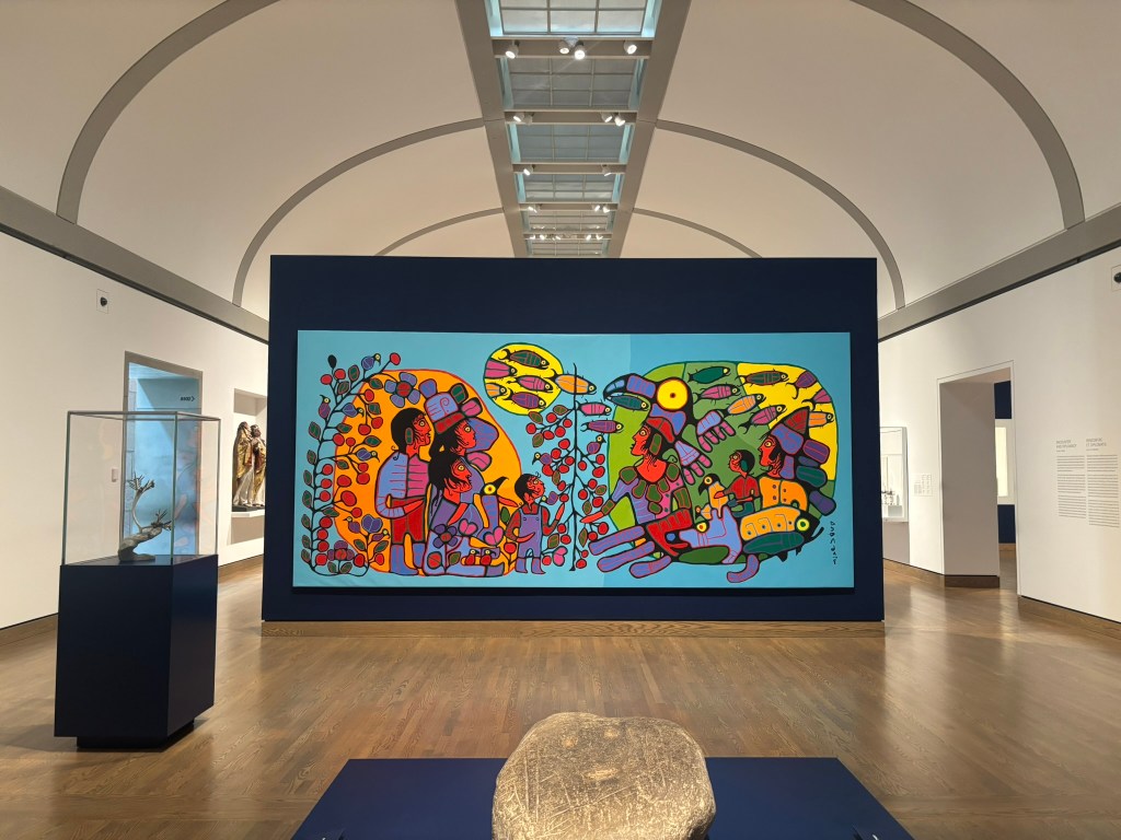 Toile intitulée "Observations du monde astral" datant de 1994 par Norval Morrisseau, Bingwi Neyaashi Anishinaabe. Collection du Musée des beaux-arts du Canada. Photo de Marie-Pierre Renaud, 2026, tous droits réservés.